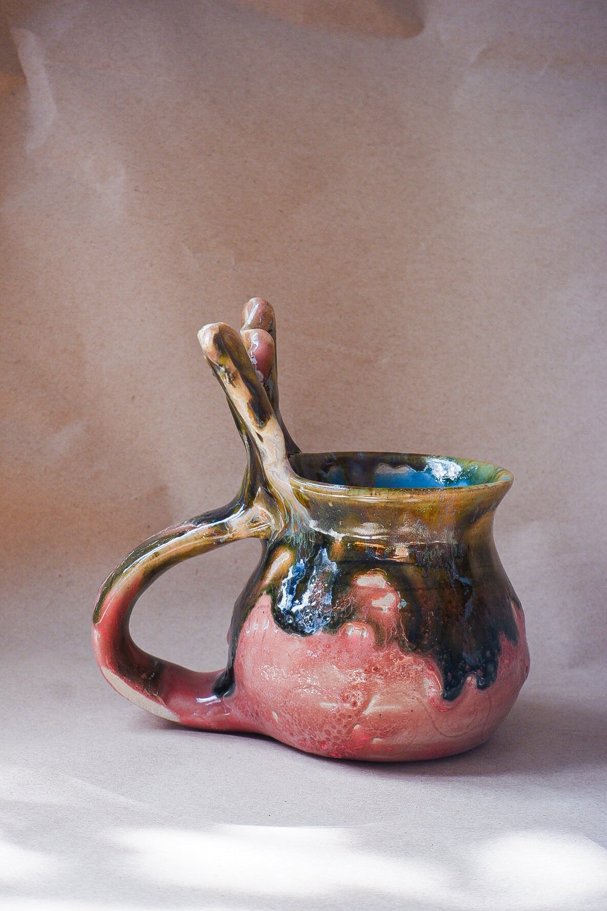 Pink Emerald Drippy Mermug (discounted)