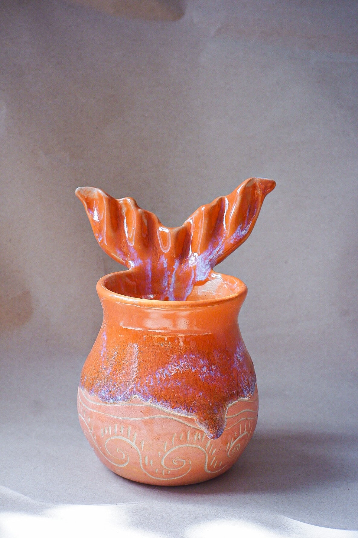 Sunset Iridescent Drippy Mermug (Discounted)