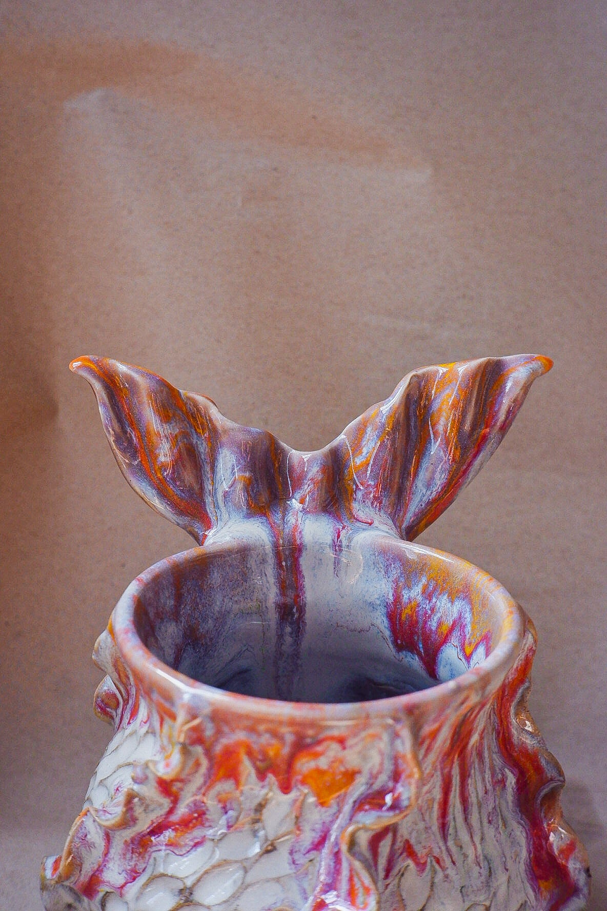 Peach Pearl Drip Mermug