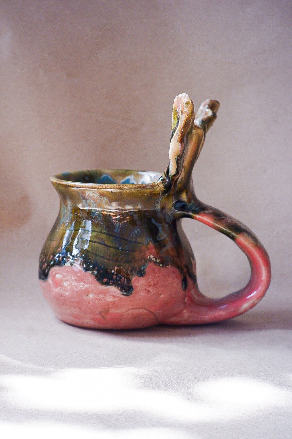 Pink Emerald Drippy Mermug (discounted)