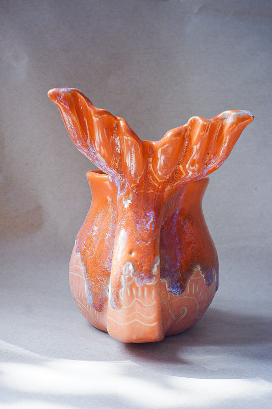 Sunset Iridescent Drippy Mermug (Discounted)