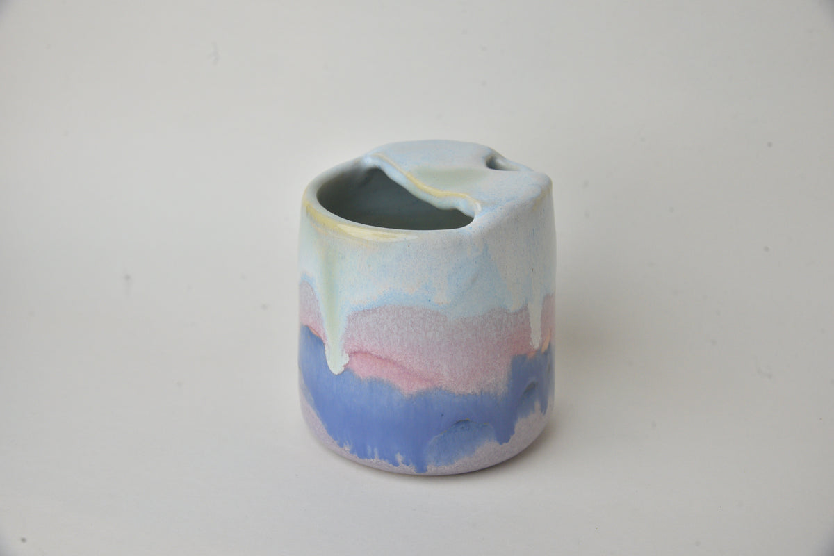 Drippy Cup (Lilac and Cobalt Pink Glaze)
