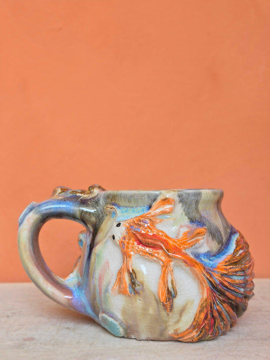 🔴 🟠 Orange & Red Koi with water lilies (discounted)