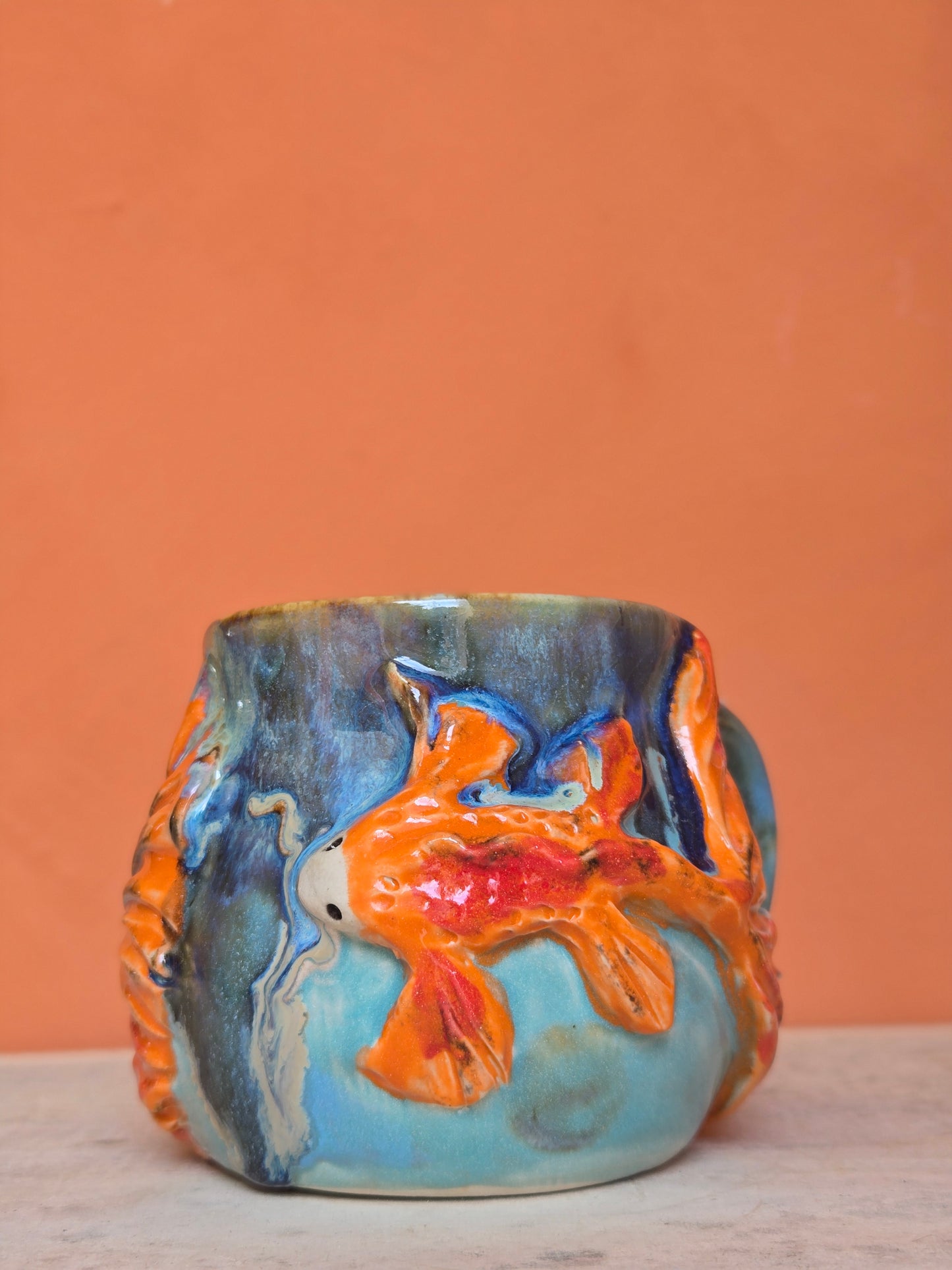 🟠🔴 Orange & Red Koi with water lily and corals ✨️