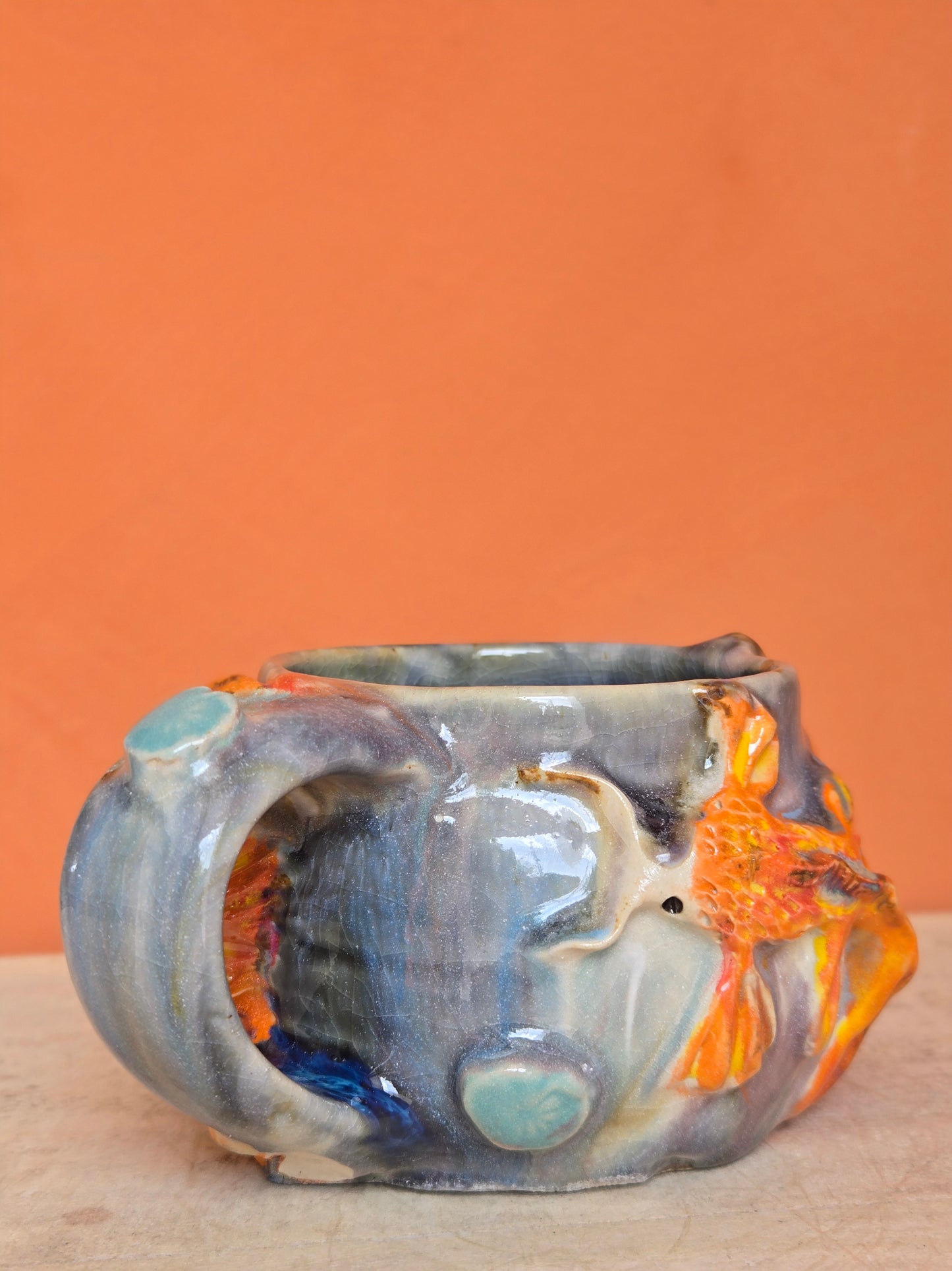 🟠 Orange & Red Koi with water lilies (discounted)
