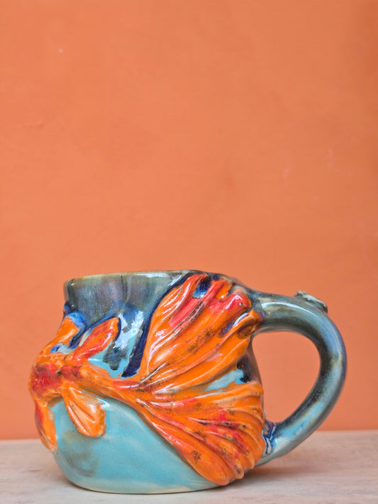 🟠🔴 Orange & Red Koi with water lily and corals ✨️