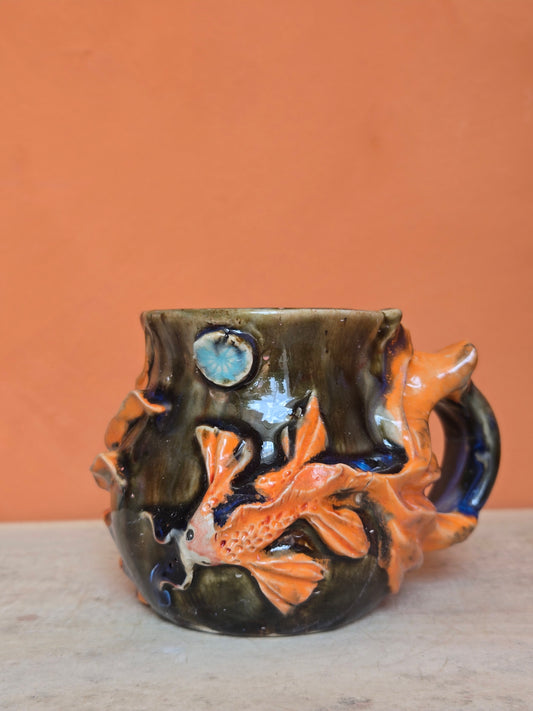 🟠 Orange Koi with water lily (discounted)