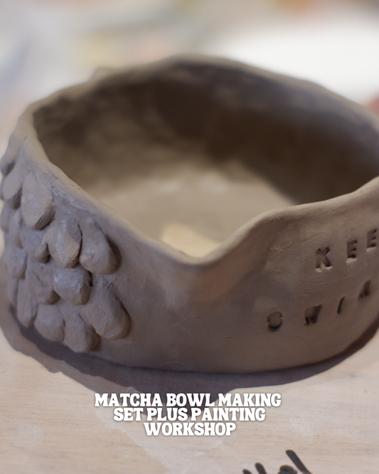 Matcha bowl making set + Painting (3-hour Pottery Handbuilding Workshop)