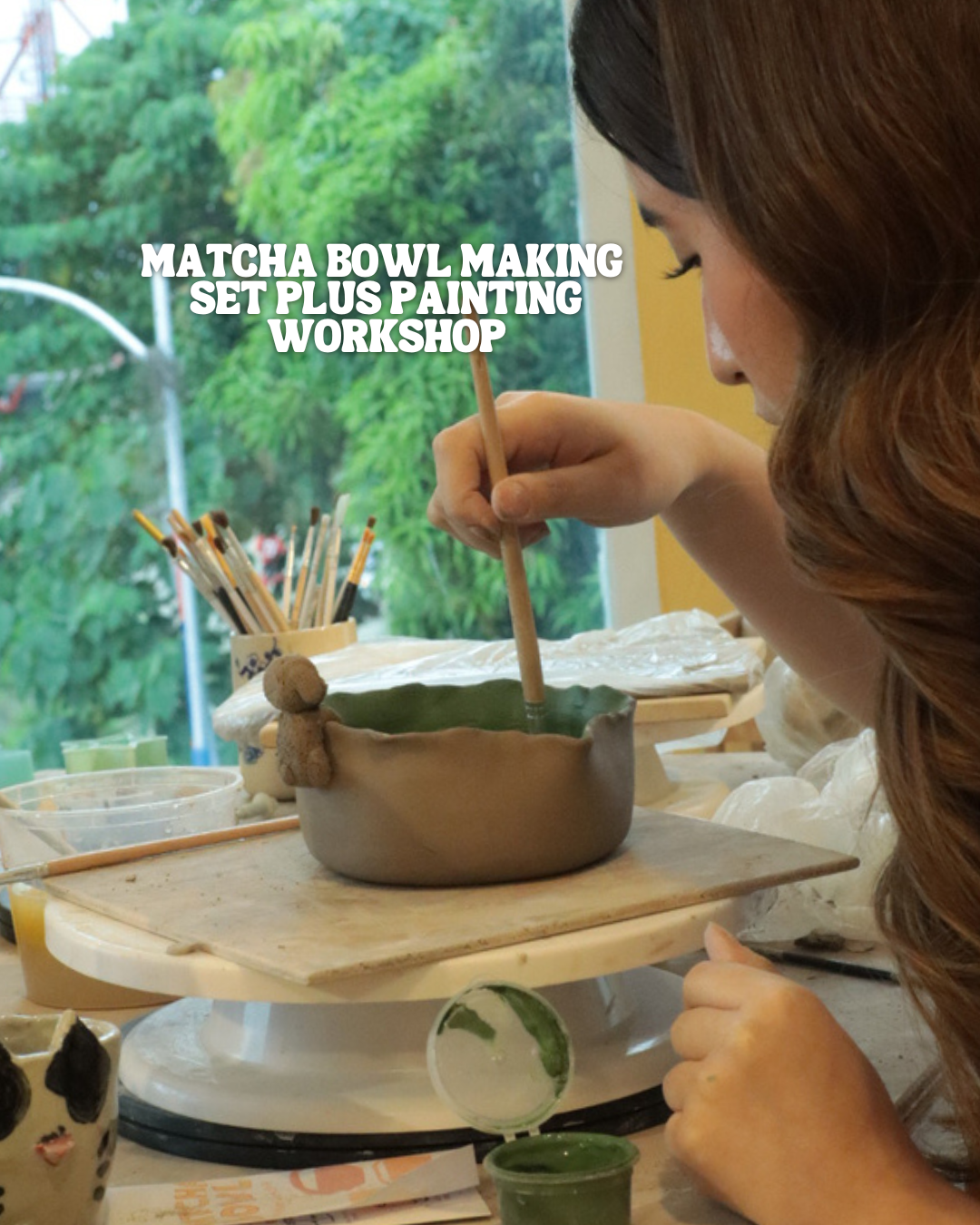 Matcha bowl making set + Painting (3-hour Pottery Handbuilding Workshop)
