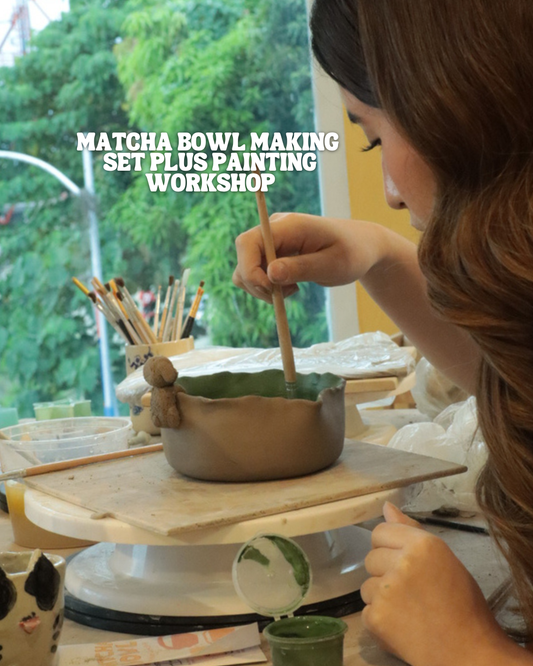 Matcha bowl making set + Painting (3-hour Pottery Handbuilding Workshop)