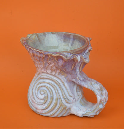 Mermaid Pitcher 04 (Light blue spiral carvings)