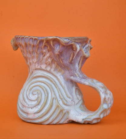 Mermaid Pitcher 04 (Light blue spiral carvings)