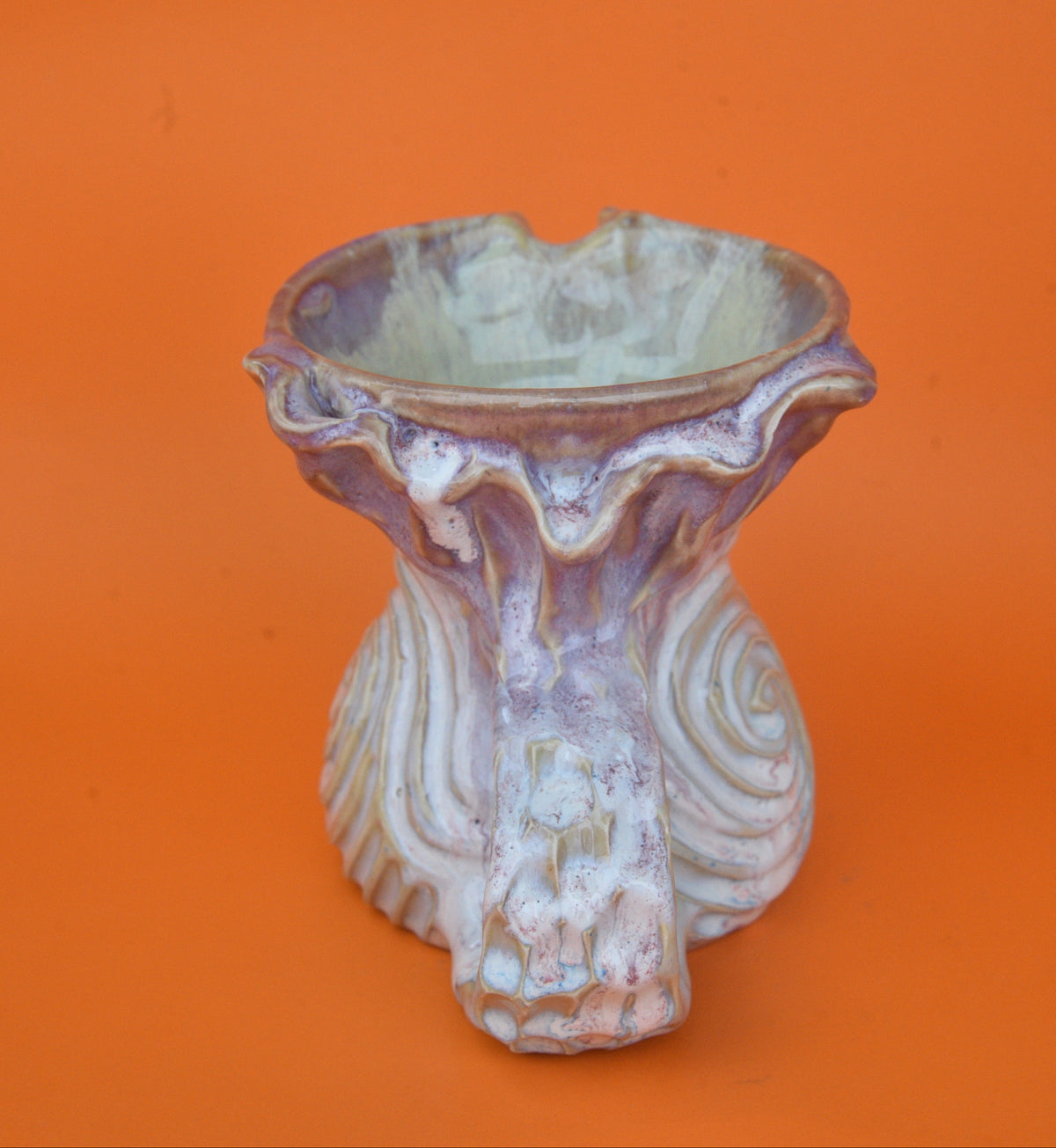Mermaid Pitcher 04 (Light blue spiral carvings)