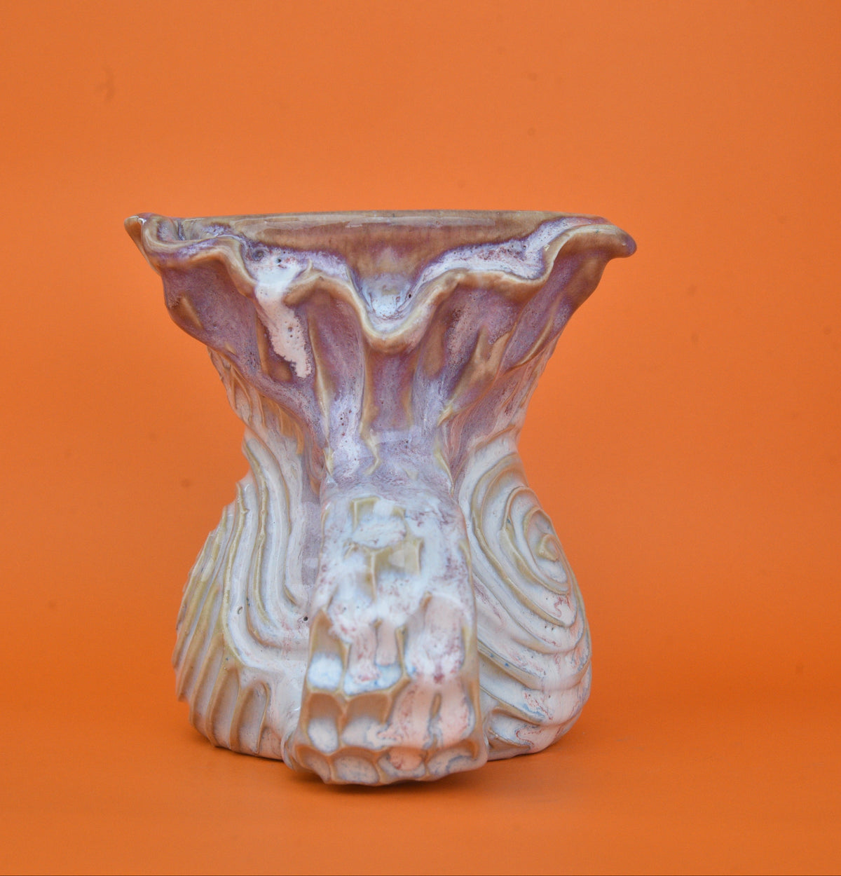 Mermaid Pitcher 04 (Light blue spiral carvings)