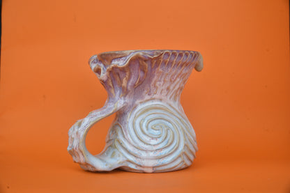 Mermaid Pitcher 04 (Light blue spiral carvings)