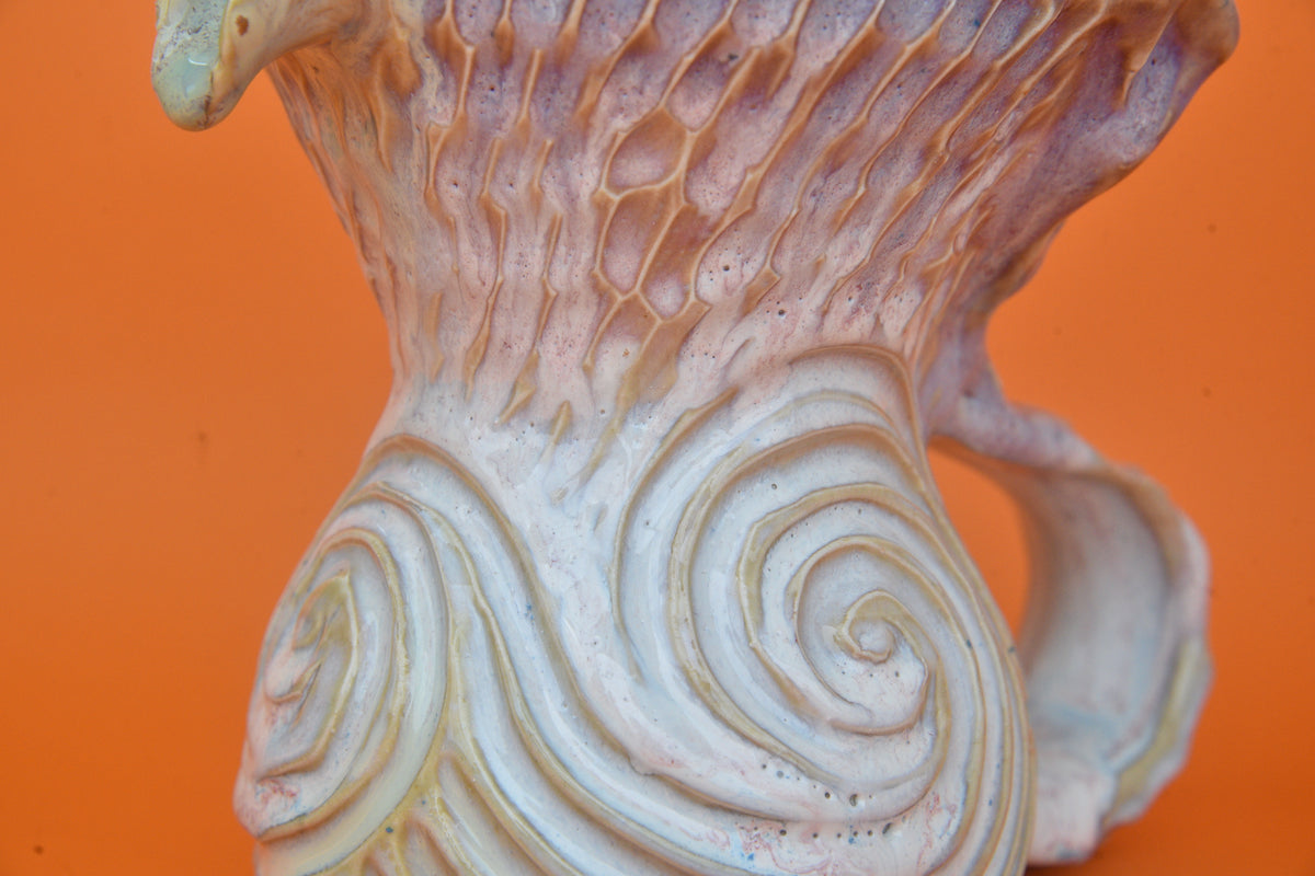 Mermaid Pitcher 04 (Light blue spiral carvings)