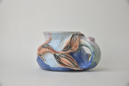 Koi Fish in Cobalt blue & Pink Pastels 01