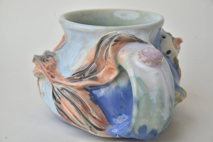Koi Fish in Cobalt blue & Pink Pastels 01
