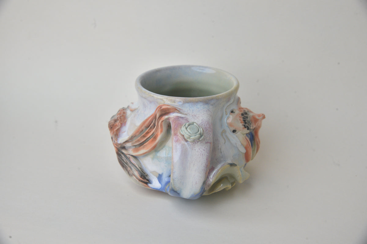 Koi Fish in Daisy blue & Pink Pastels 02