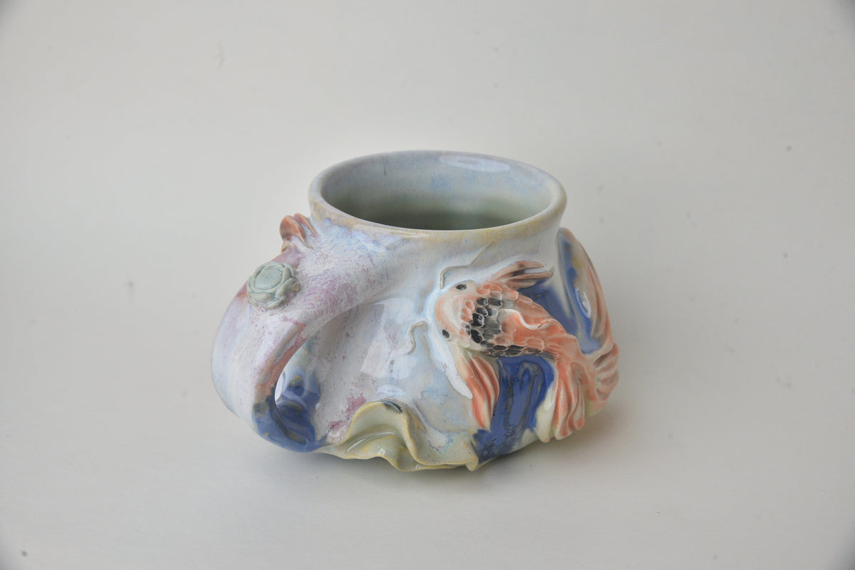 Koi Fish in Daisy blue & Pink Pastels 02