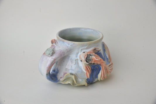 Koi Fish in Daisy blue & Pink Pastels 02