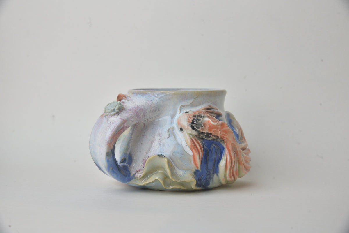 Koi Fish in Daisy blue & Pink Pastels 02