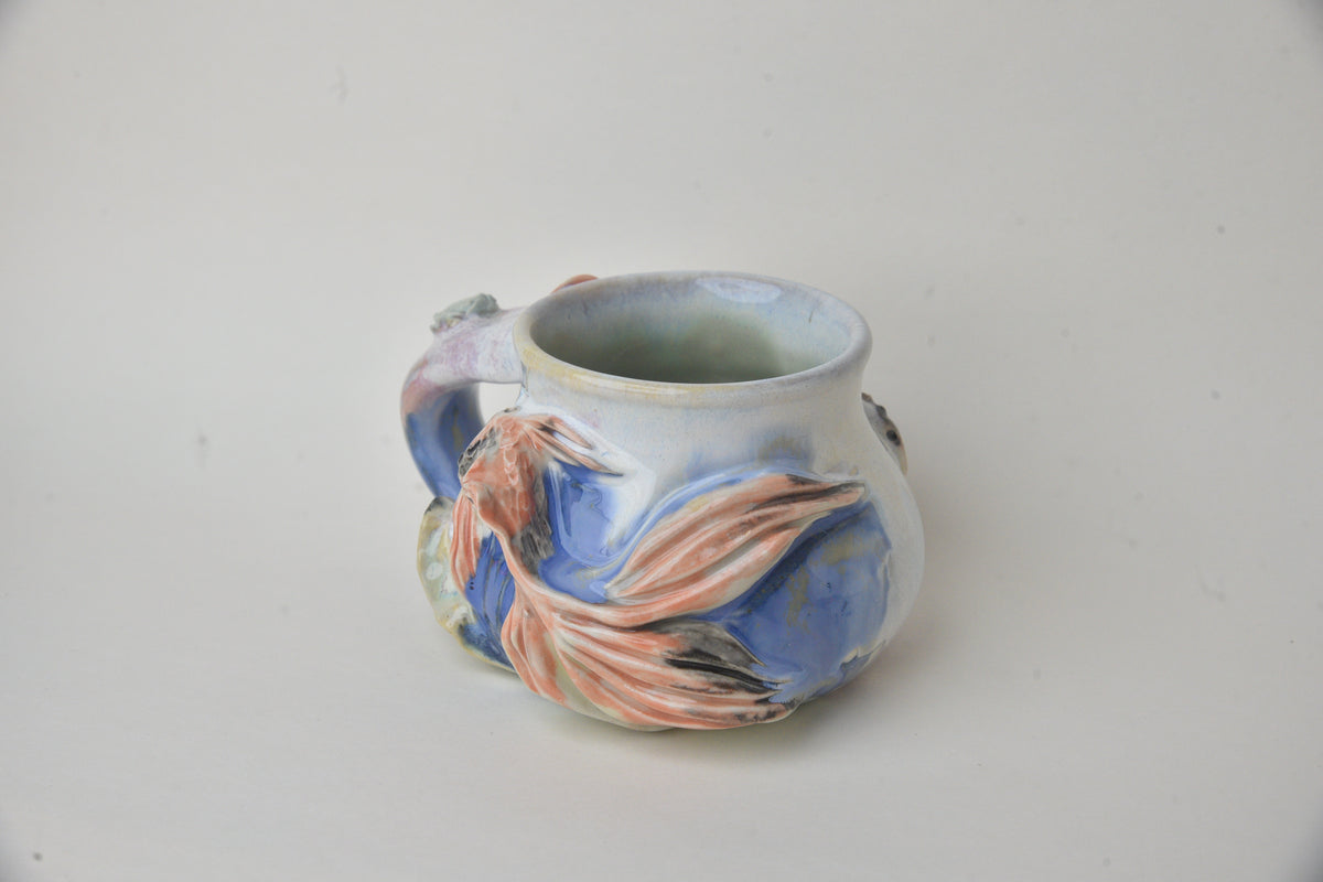 Koi Fish in Daisy blue & Pink Pastels 02