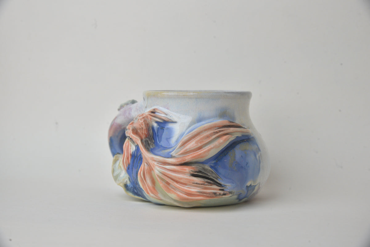 Koi Fish in Daisy blue & Pink Pastels 02
