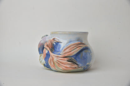 Koi Fish in Daisy blue & Pink Pastels 02