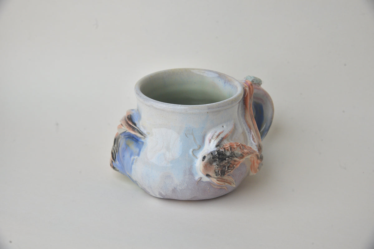 Koi Fish in Daisy blue & Pink Pastels 02
