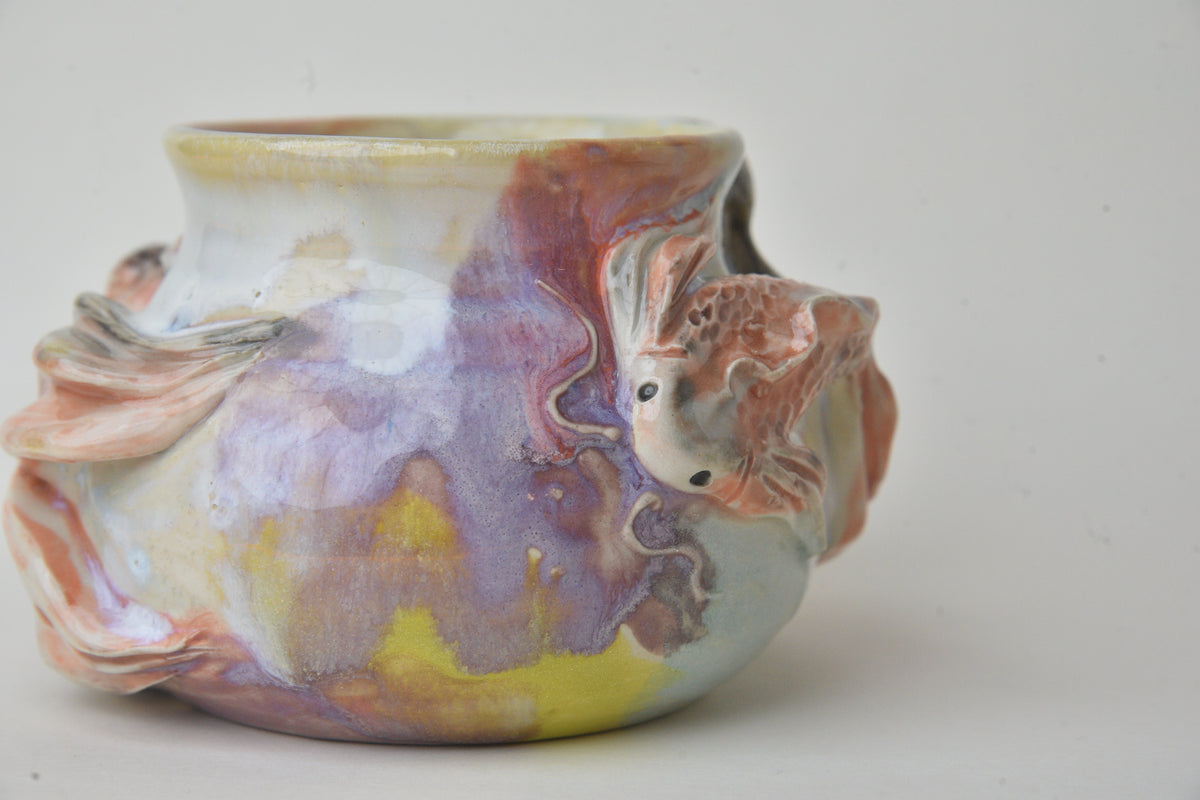 Koi Fish in Lime & Lilac Pastels 03