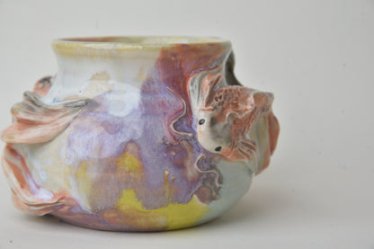 Koi Fish in Lime & Lilac Pastels 03