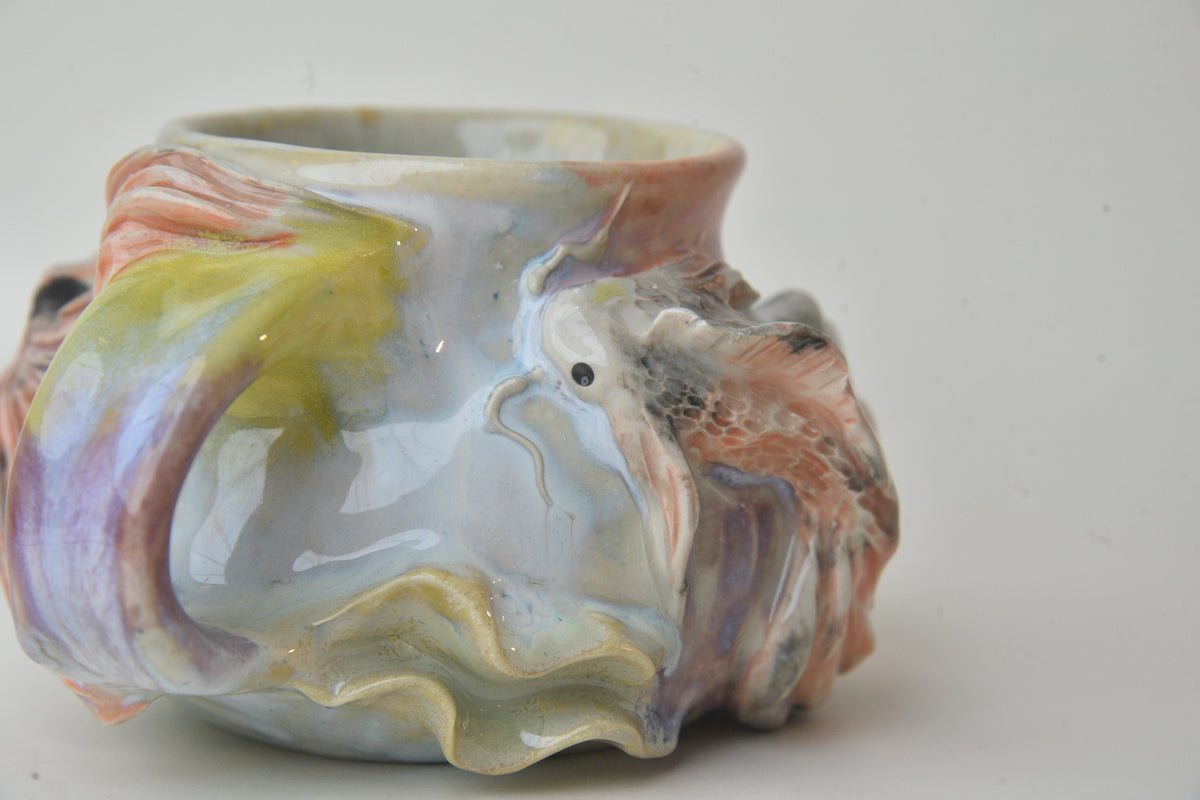 Koi Fish in Lime & Lilac Pastels 03