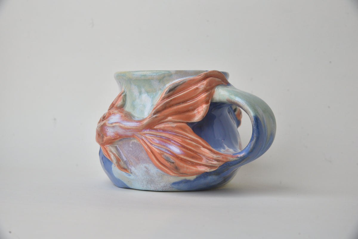 Koi Fish in Daisy Blue, Teal & Cobalt Pastels 04