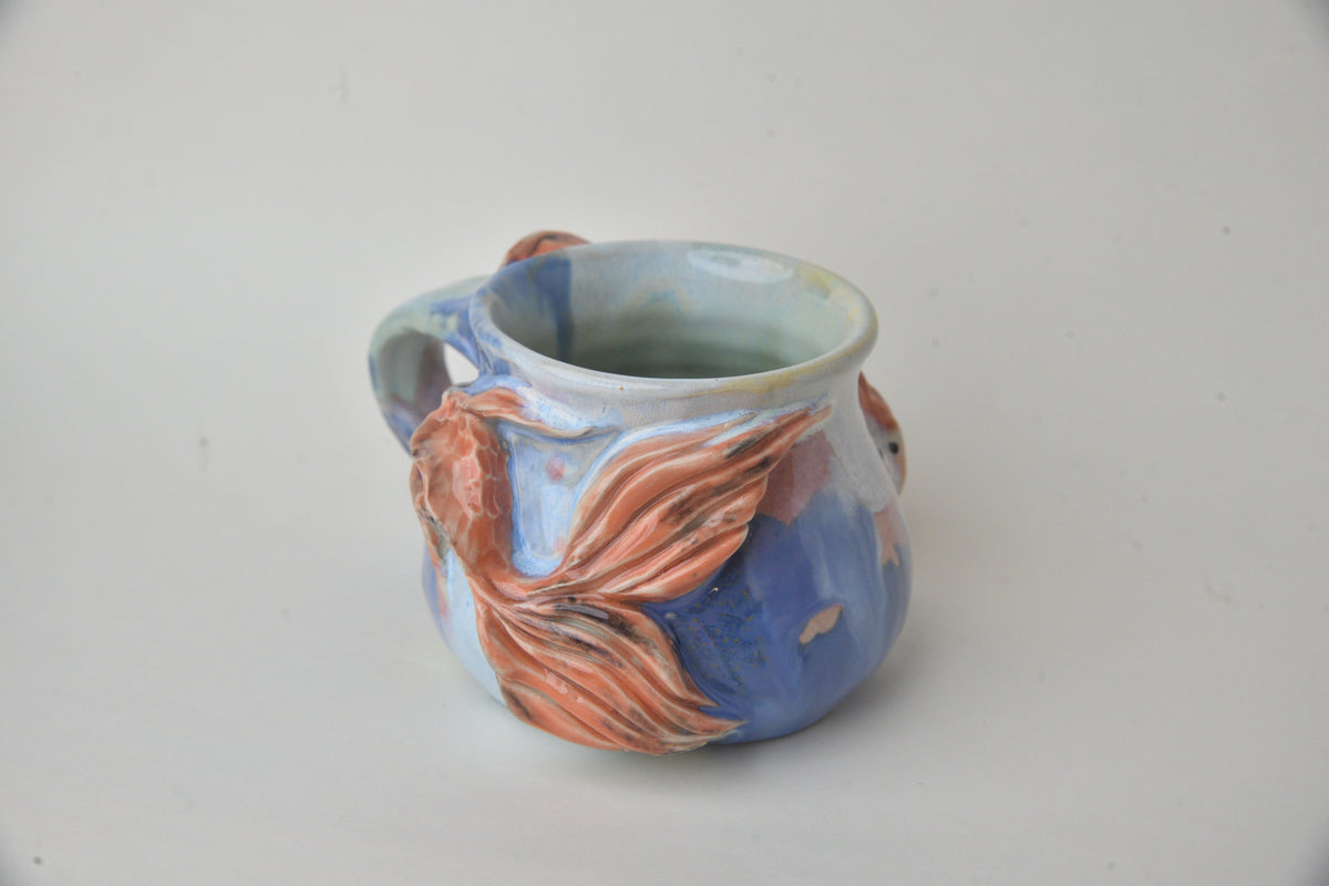 Koi Fish in Daisy Blue, Teal & Cobalt Pastels 04