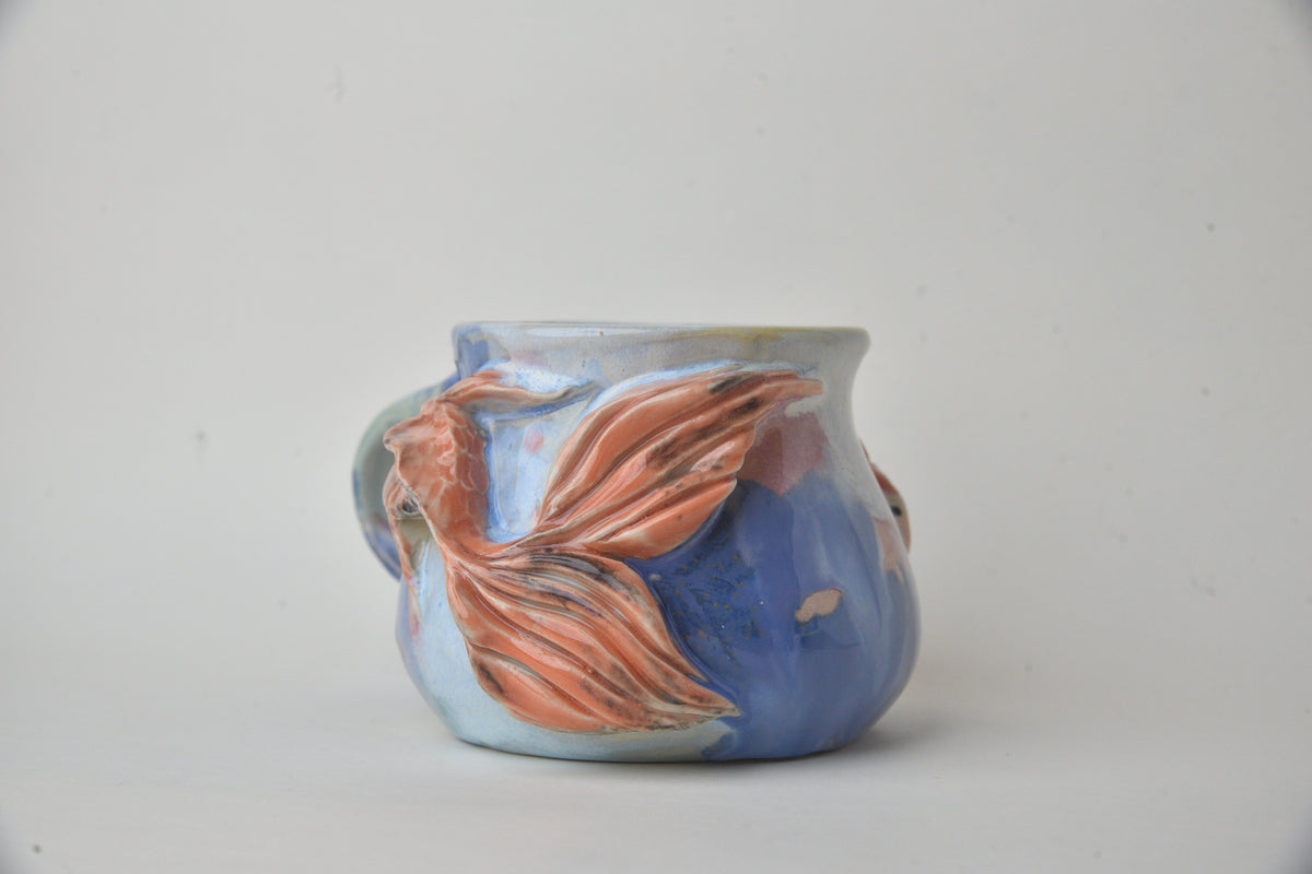 Koi Fish in Daisy Blue, Teal & Cobalt Pastels 04