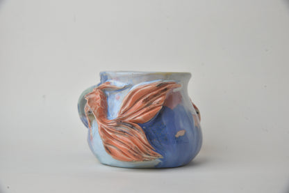 Koi Fish in Daisy Blue, Teal & Cobalt Pastels 04