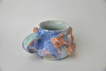 Koi Fish in Daisy Blue, Teal & Cobalt Pastels 04