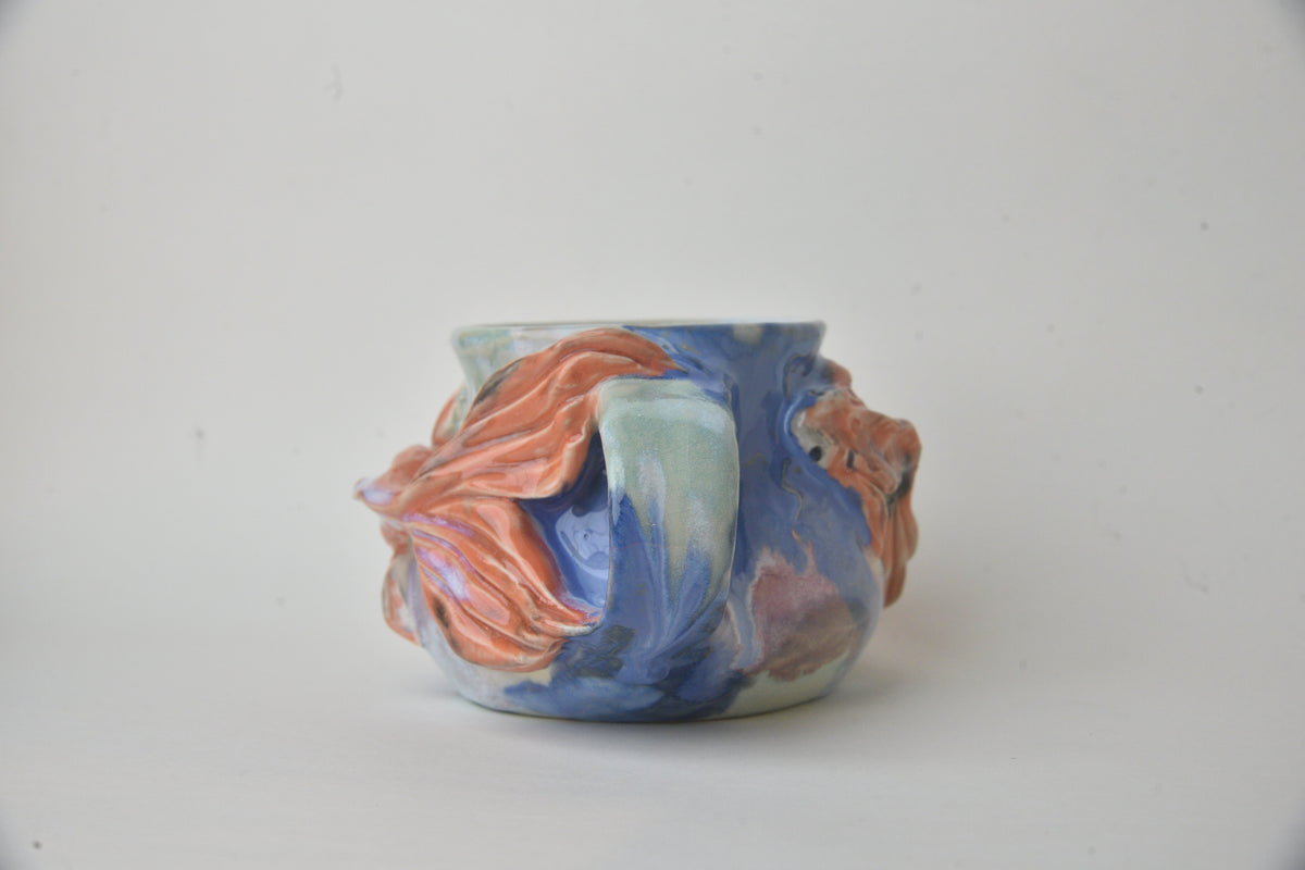 Koi Fish in Daisy Blue, Teal & Cobalt Pastels 04