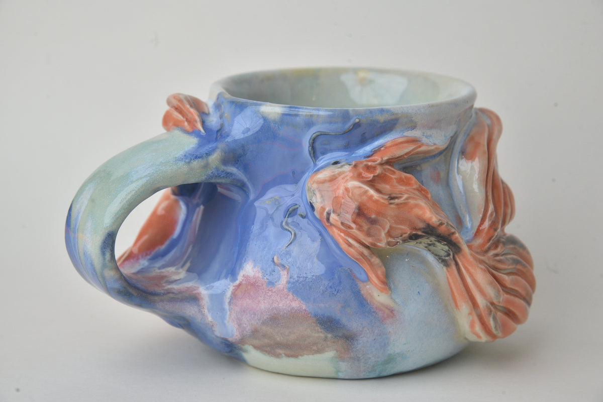 Koi Fish in Daisy Blue, Teal & Cobalt Pastels 04