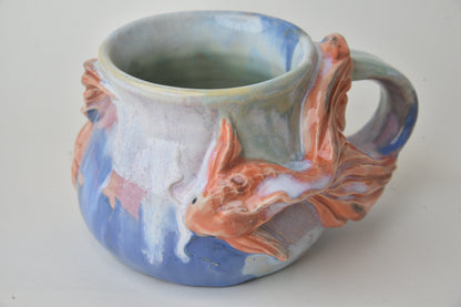 Koi Fish in Daisy Blue, Teal & Cobalt Pastels 04