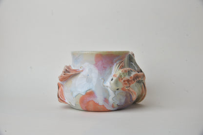 Koi Fish in Light Jade & Rose Pink Pastels 05