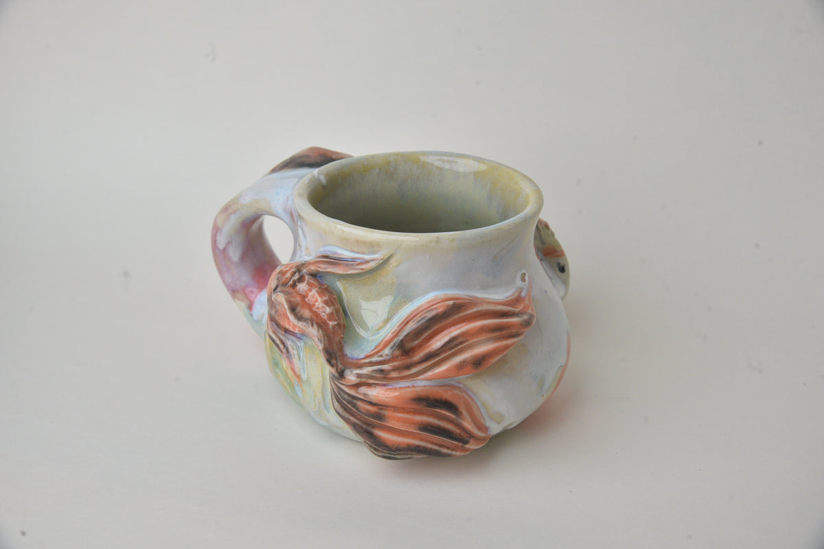 Koi Fish in Light Jade & Rose Pink Pastels 05