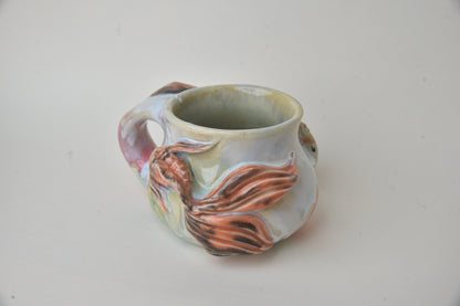 Koi Fish in Light Jade & Rose Pink Pastels 05