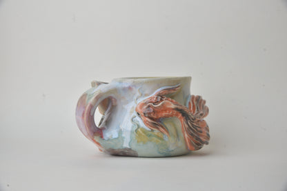 Koi Fish in Light Jade & Rose Pink Pastels 05