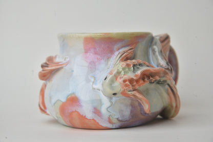 Koi Fish in Light Jade & Rose Pink Pastels 05