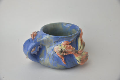 Koi Fish in Cobalt & Jade 06