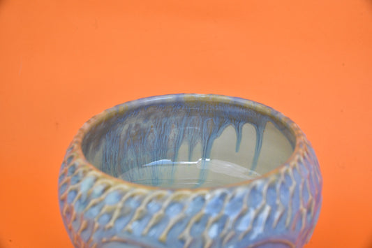 Matcha Bowl 02 (Carved Periwinkle Blue)