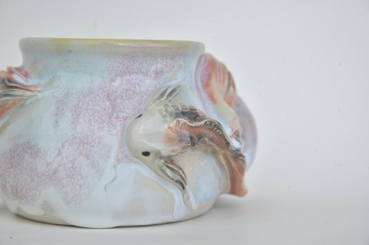 Koi Fish in Light Pink Pastels & Jade 07