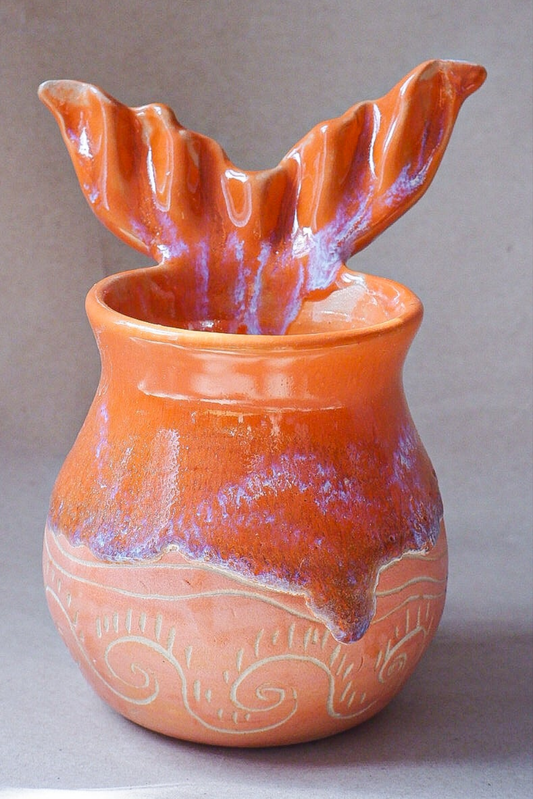 Sunset Iridescent Drippy Mermug (Discounted)